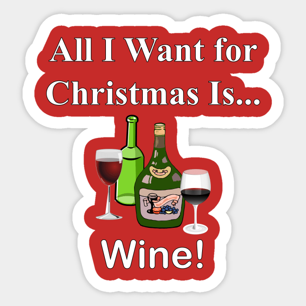 Christmas Wine Sticker by NiftyGaloot